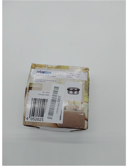 relaxdays 10010081 Tope Puerta Acero Inoxidable de 1,2 kg Plana, Goma, Plateado, 4,5 x 10 x 10 cm