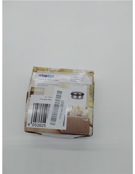 relaxdays 10010081 Tope Puerta Acero Inoxidable de 1,2 kg Plana, Goma, Plateado, 4,5 x 10 x 10 cm
