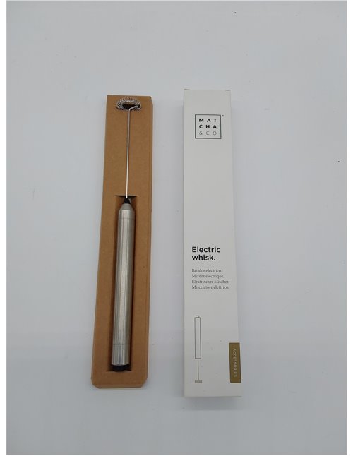 Matcha & CO Batidor espumador eléctrico de Mano. Espumador de Leche, café o té. Funciona con Dos Pilas AAA