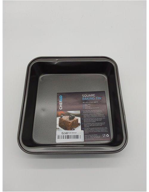 Chef Aid Antihaft-Quadratische Kuchenform 20cm aus Karbonstahl, Ideal für Alle Kuchensorten, Perfekt für Lasagne oder Traditione