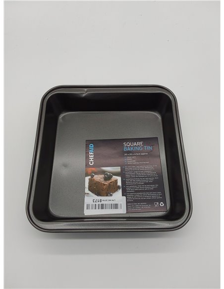 Chef Aid Antihaft-Quadratische Kuchenform 20cm aus Karbonstahl, Ideal für Alle Kuchensorten, Perfekt für Lasagne oder Traditione