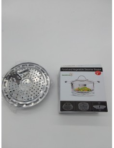 BangShou Cesta Vaporera Plegable de Acero Inoxidable 9'' Steamer Cesta Plegable Vaporera con Asa Extraíble para Verduras y Fruta 2