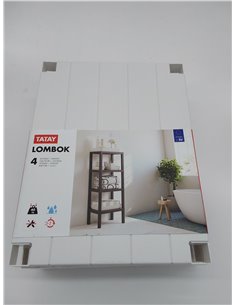 Tatay Estantería Lombok Rectangular, 4 alturas, de Polipropileno, Libre de BPA, Acabado Efecto Madera, Topes Antideslizantes, Ma 2