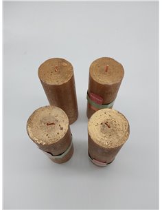 Bolsius - Vela rústica brillante de pilar - Oro - 19 cm - Paquete de 4 - No gotea - Velas perfumadas - 85 horas 2