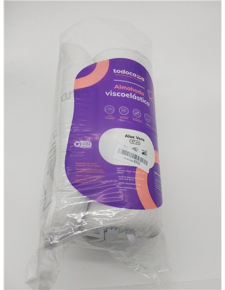 Todocama - Almohada viscoelástica, 67 cm núcleo Compacto. Doble Funda con Cremallera. Tejido Aloe Vera. Termorregulable adaptabi
