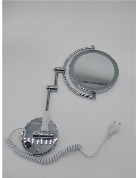 HIMRY LED Cosmética Espejo 8,5 Pulgadas 10X Aumentos, Maquillar Espejo de Pared con Luz y Brazo Articulado, Plegable Espejos Afe