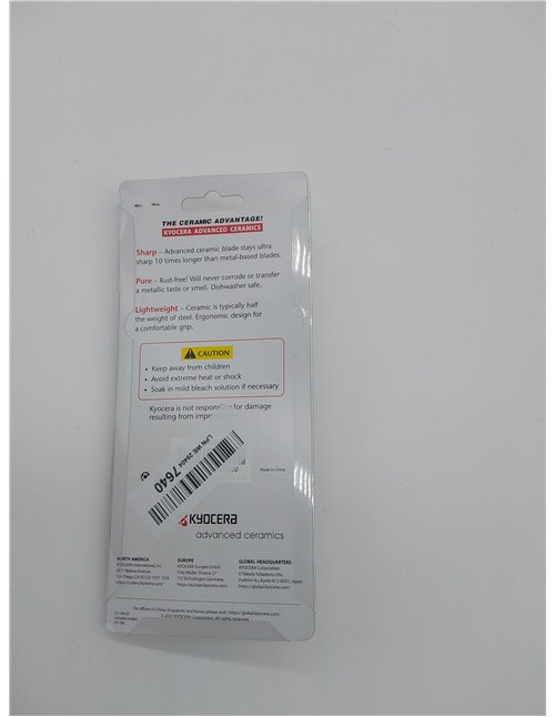 Kyocera lavava CP-10-NRD, Pelador Horizontal, Cuchilla Afilada de cerámica de Zirconia, Liviana, no corrosiva, Apta para lavavaj