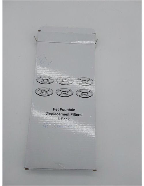 PewinGo Filtros Fuente Gatos, 1.6-2.5L Filtros Fuente para Gatos Repuesto de [6PCS] Filtros Agua Gato de Triple Acción con Resin
