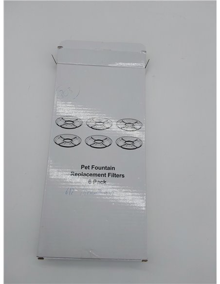 PewinGo Filtros Fuente Gatos, 1.6-2.5L Filtros Fuente para Gatos Repuesto de [6PCS] Filtros Agua Gato de Triple Acción con Resin