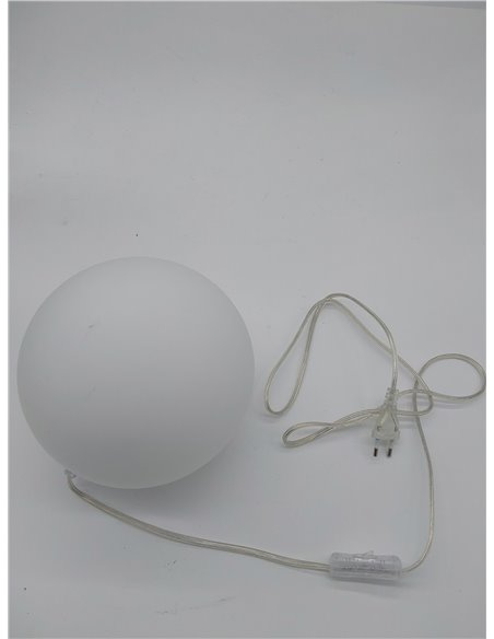 Reality R5220-07 PingPong - Lámpara de Sobremesa con Bombilla E27 no Incluida, 25 W, 230 V, A++, E, IP20, Vidrio, color Blanco, 