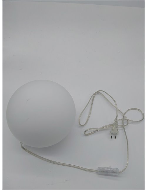 Reality R5220-07 PingPong - Lámpara de Sobremesa con Bombilla E27 no Incluida, 25 W, 230 V, A++, E, IP20, Vidrio, color Blanco, 