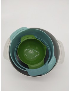 Joseph Joseph Nest 9 Plus - Juego de 9 piezas apilables, cuencos para mezclar, con bol grande y pequeño, colador y 5 tazas medid 2