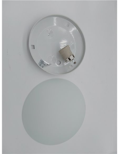 EGLO Deckenlampe Mars, 1 flammige Wandleuchte, Deckenleuchte aus Stahl, Farbe: Weiß, Glas: Weiß satiniert, Fassung: E27