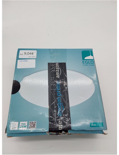 EGLO Deckenlampe Mars, 1 flammige Wandleuchte, Deckenleuchte aus Stahl, Farbe: Weiß, Glas: Weiß satiniert, Fassung: E27