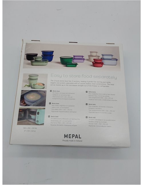 Mepal - Meal Prep Box Cirqula - Bento-Schüssel mit 3 Fächern - Frischhaltedose luftdicht - Mahlzeiten getrennt aufbewahren - Mea