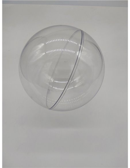 Rayher Hobby Bola de plástico Rayher, 2 piezas, 20 cm ø, bola de plástico para rellenar, transparente, bola acrílica con ojal pa