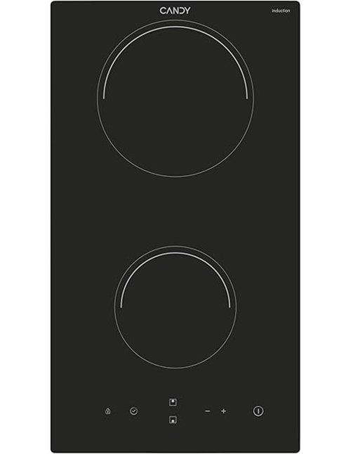 Candy CID 30/G3, Placa inducción 2 fuegos, 30cm ancho, 3500W, 9 niveles de potencia, Temporizador, Negro       