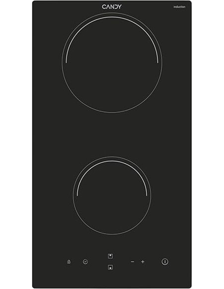 Candy CID 30/G3, Placa inducción 2 fuegos, 30cm ancho, 3500W, 9 niveles de potencia, Temporizador, Negro       
