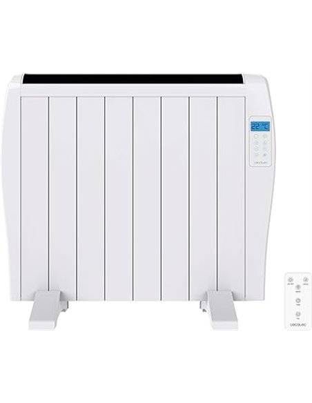 Cecotec Radiador Eléctrico Bajo Consumo Ready Warm 1800 Thermal 8 Elementos, 1200W, De pared o pie, 3 Modos, Temporizador, Mando