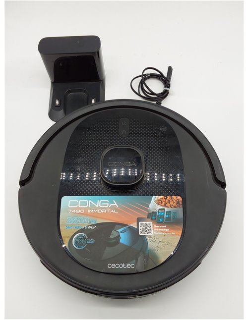 Cecotec Robot Aspirador Conga 7490 Immortal X-Treme con Navegación Láser. Limpieza 4 en 1: Barre, Aspira, Friega y Pasa la Mopa,