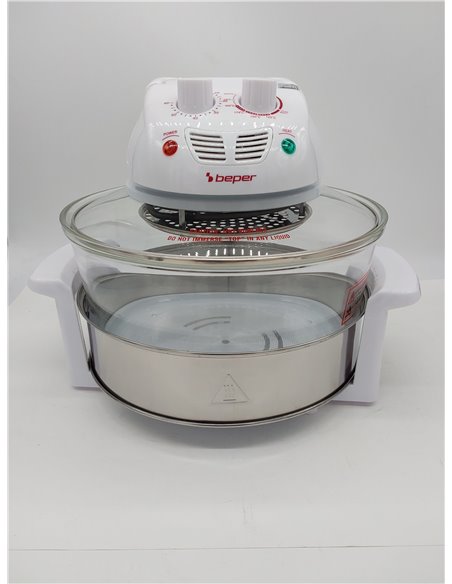 BEPER BF.640 Horno Halógeno, Capacidad Máxima 18L, Temporizador 60 Minutos, Blanco       