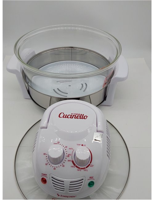 BEPER BF.640 Horno Halógeno, Capacidad Máxima 18L, Temporizador 60 Minutos, Blanco       