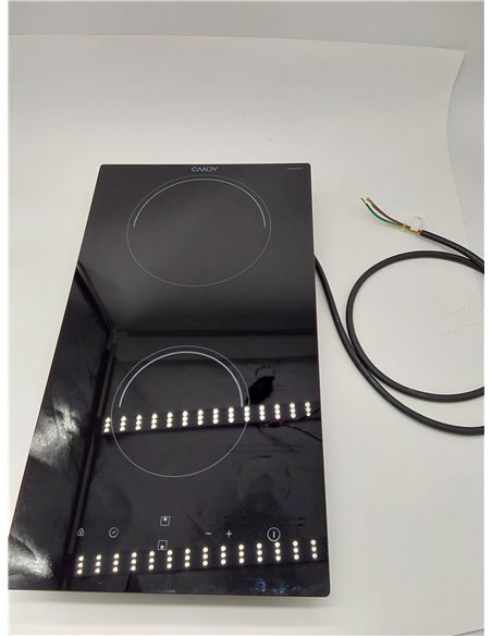 Candy CID 30/G3, Placa inducción 2 fuegos, 30cm ancho, 3500W, 9 niveles de potencia, Temporizador, Negro       