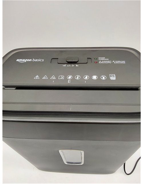 Amazon Basics Trituradora de corte cruzado con capacidad para 12 hojas (nuevlo modelo), para papel y tarjetas de crédito, Color 