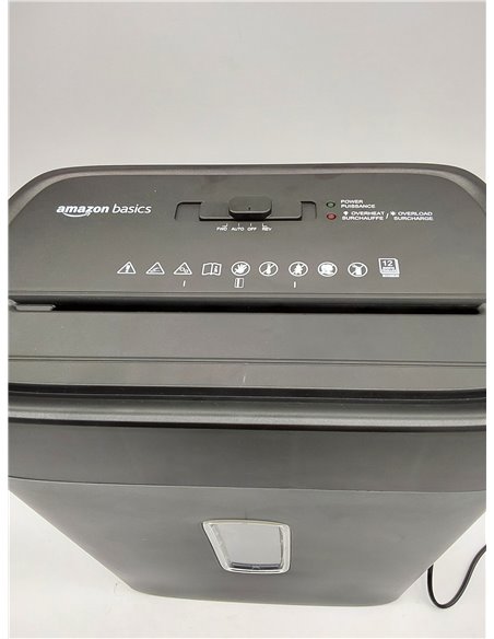 Amazon Basics Trituradora de corte cruzado con capacidad para 12 hojas (nuevlo modelo), para papel y tarjetas de crédito, Color 