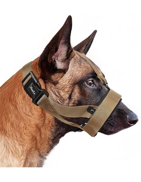 HEELE Bozal para Perros Mediano Bozal Suave para Perros Nylon con Lazo Acolchado Ajustable Bozal para Perro Cómodos Transpirable