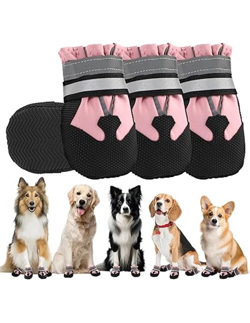 QKURT 4 Piezas Protector de la Pata de Las Botas del Perro