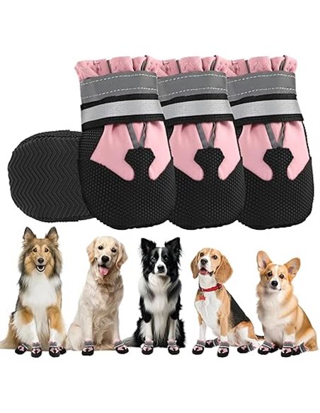 QKURT 4 Piezas Protector de la Pata de Las Botas del Perro