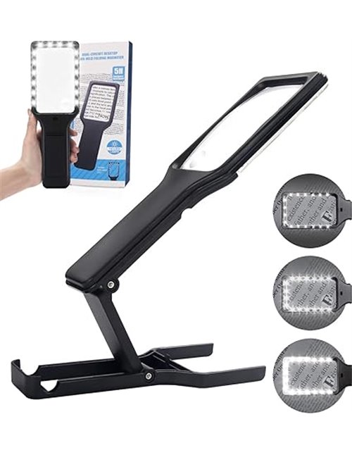 SKYWAY Lupa con luz y soporte 5X 10X