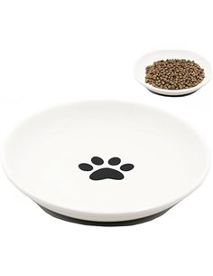 Cuenco plano de cerámica para gatos