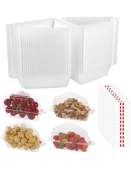 100 cajas individuales para tartas con calcomanías de sellado
