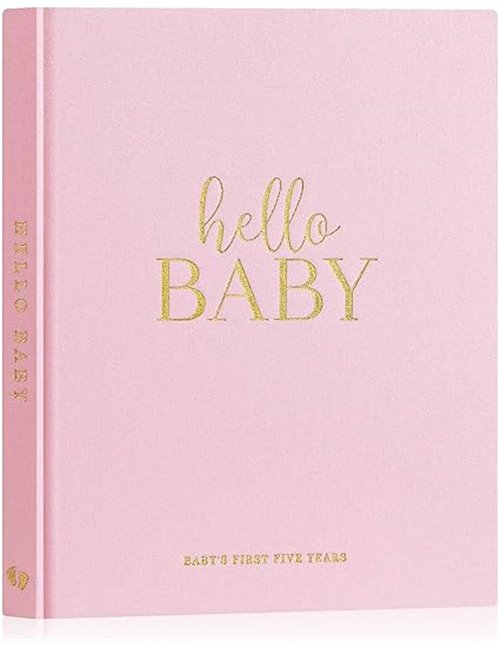 Lanpn Album Bebe Primer 5 Año para Niño Niña - Libro Recuerdos Bebé para Pegar Fotos y Escribir - Hello Baby Libros Cuaderno Dia