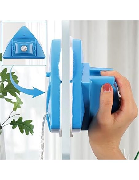 Ovshnrr Limpiador de Cristal de Doble Cara Limpiador de Ventana magnético 5 Archivos Cepillo de Limpieza Ajustable para con Gros