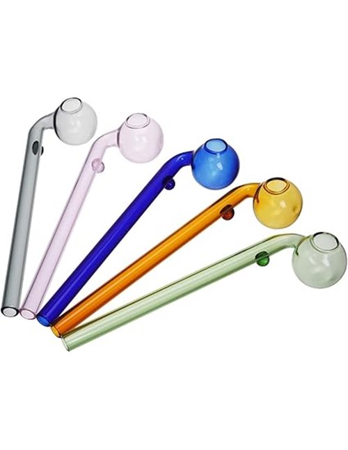 RORA Pipa de Vidrio 10pcs 16cm Longitud Mano Pipa Pequeña Colorido Mini Hecho a Mano Tubo Grueso Reciclador Fumar Bongs de Vidri