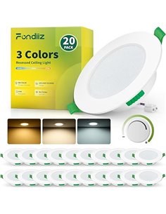 Fondiiz 20 Pack Focos LED Interior Techo Regulable