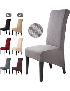Fundas para sillas XL 4 Piezas Fundas de Sillas de Comedor Spandex Elástico Jacquard Cubiertas de Silla Funda de Silla elástica 