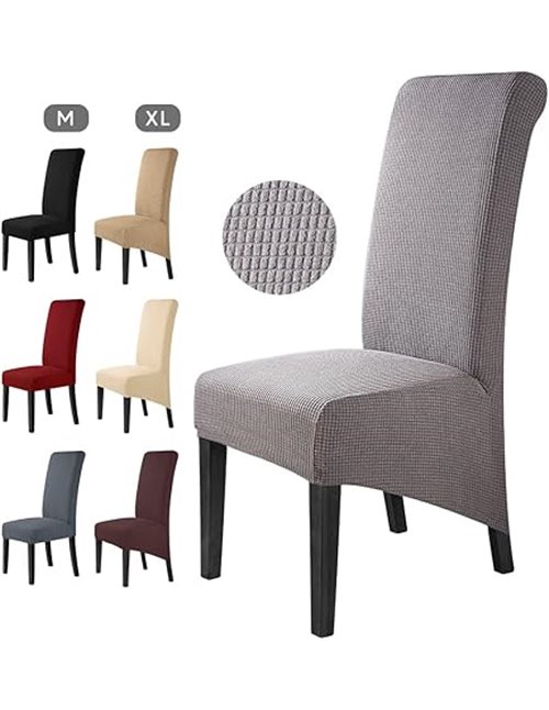 Fundas para sillas XL 4 Piezas Fundas de Sillas de Comedor Spandex Elástico Jacquard Cubiertas de Silla Funda de Silla elástica 