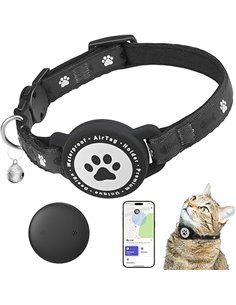Rastreador de gatos – (1 unidad) rastreador GPS en tiempo real para gatos – sin tarifa mensual – funciona con Apple Find My (sol