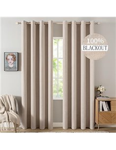 MIULEE Cortinas Opacas Cortinas Aislantes Térmicas con Ojales 100% Opacas Cortinas de Lino Sala de Estar Protección contra el Fr