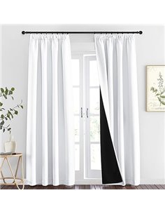 PONY DANCE Cortina Blanca Opaca 140x245 CM Cortinas Foscurit Cortinas Aislantes Termicas Frio y Calor Cortinas Salon 2 Piezas 10