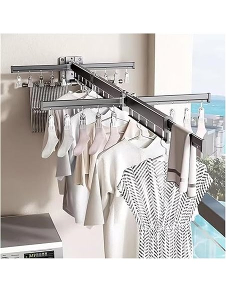 Hggzeg Tendedero de Ropa montado en la Pared