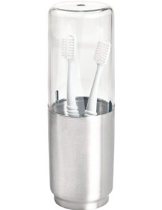 iDesign Austin Soporte para cepillos de dientes de plástico y metal