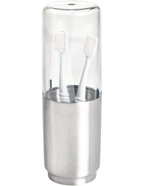 iDesign Austin Soporte para cepillos de dientes de plástico y metal
