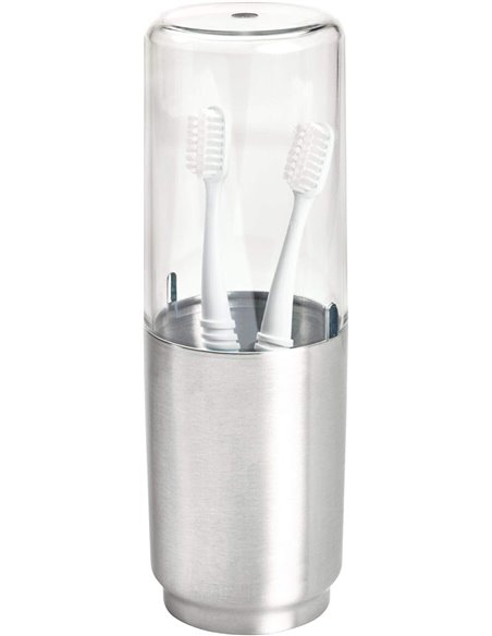 iDesign Austin Soporte para cepillos de dientes de plástico y metal