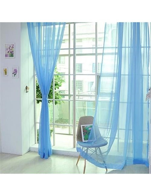 AFUT Cortinas decorativas de gasa transparente de 100 x 200 cm