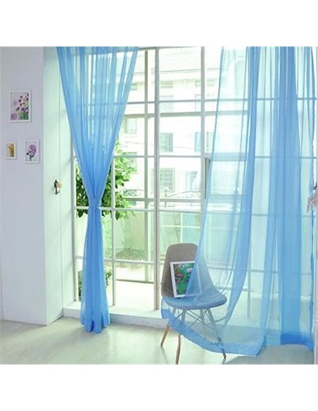 AFUT Cortinas decorativas de gasa transparente de 100 x 200 cm